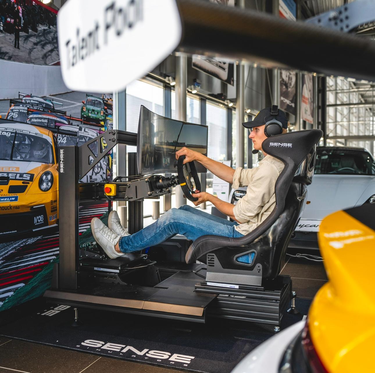 Enthusiast enjoying a turnkey simulator