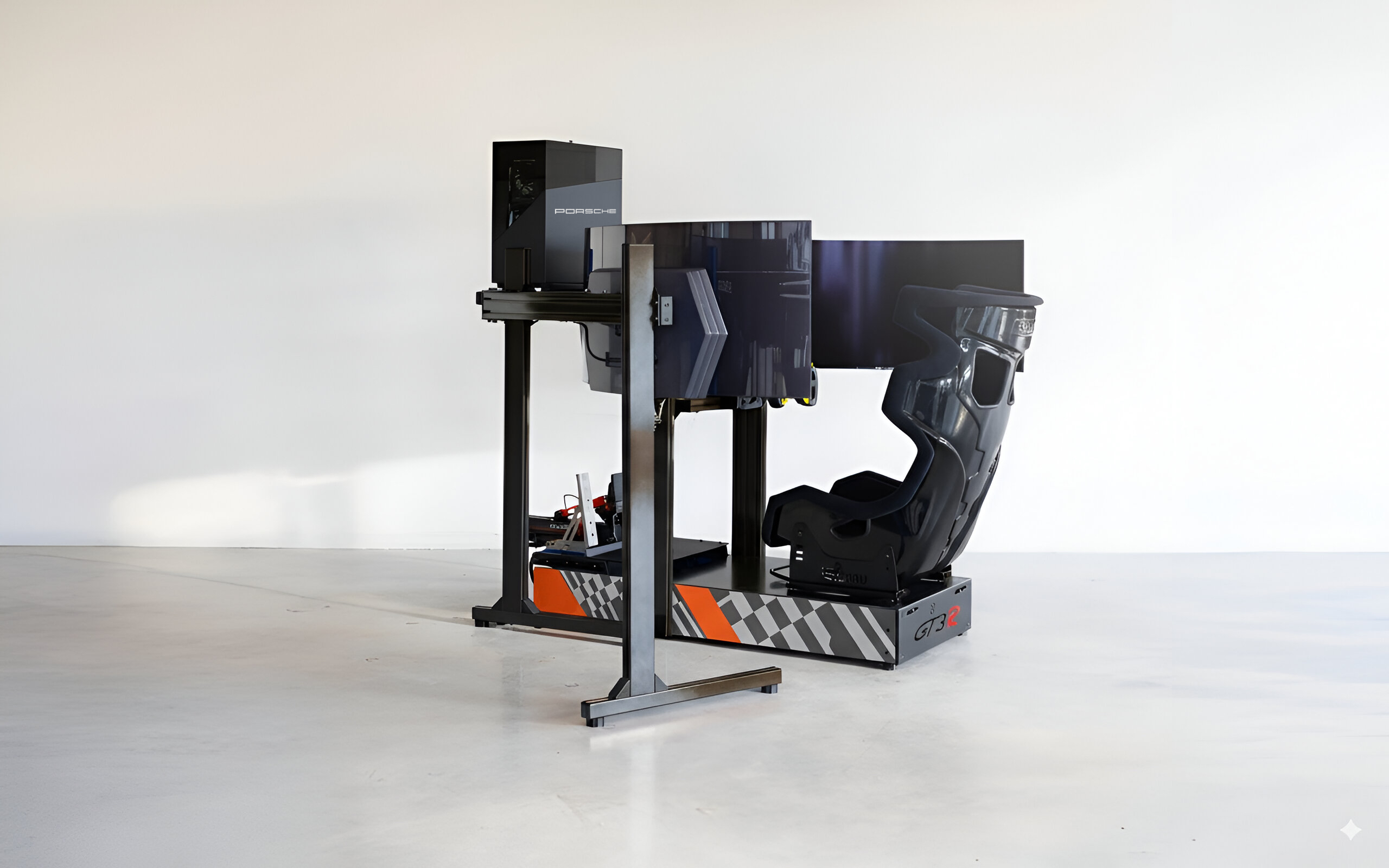 Racing simulator in a living room