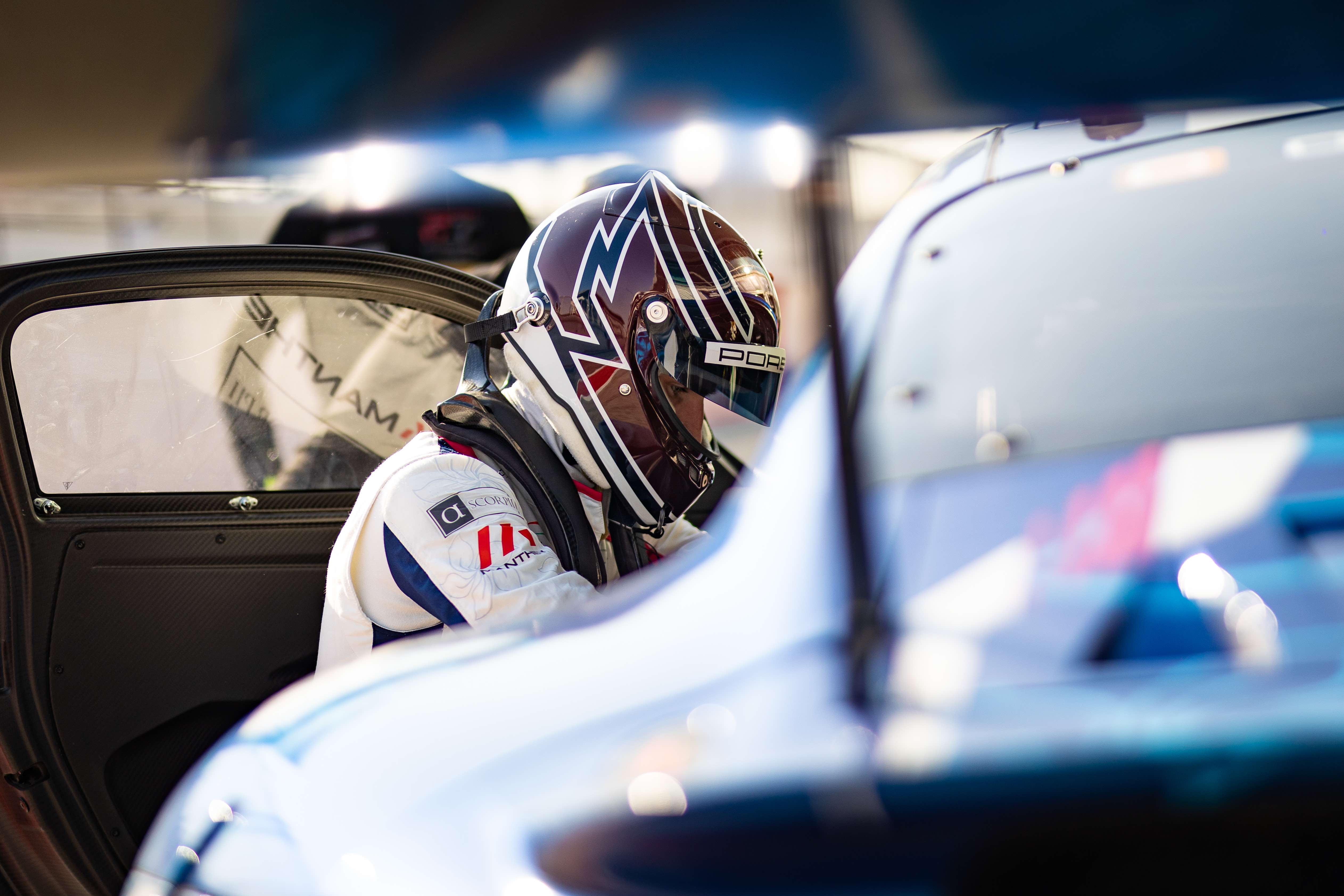 Racing driver in a Sense simulator