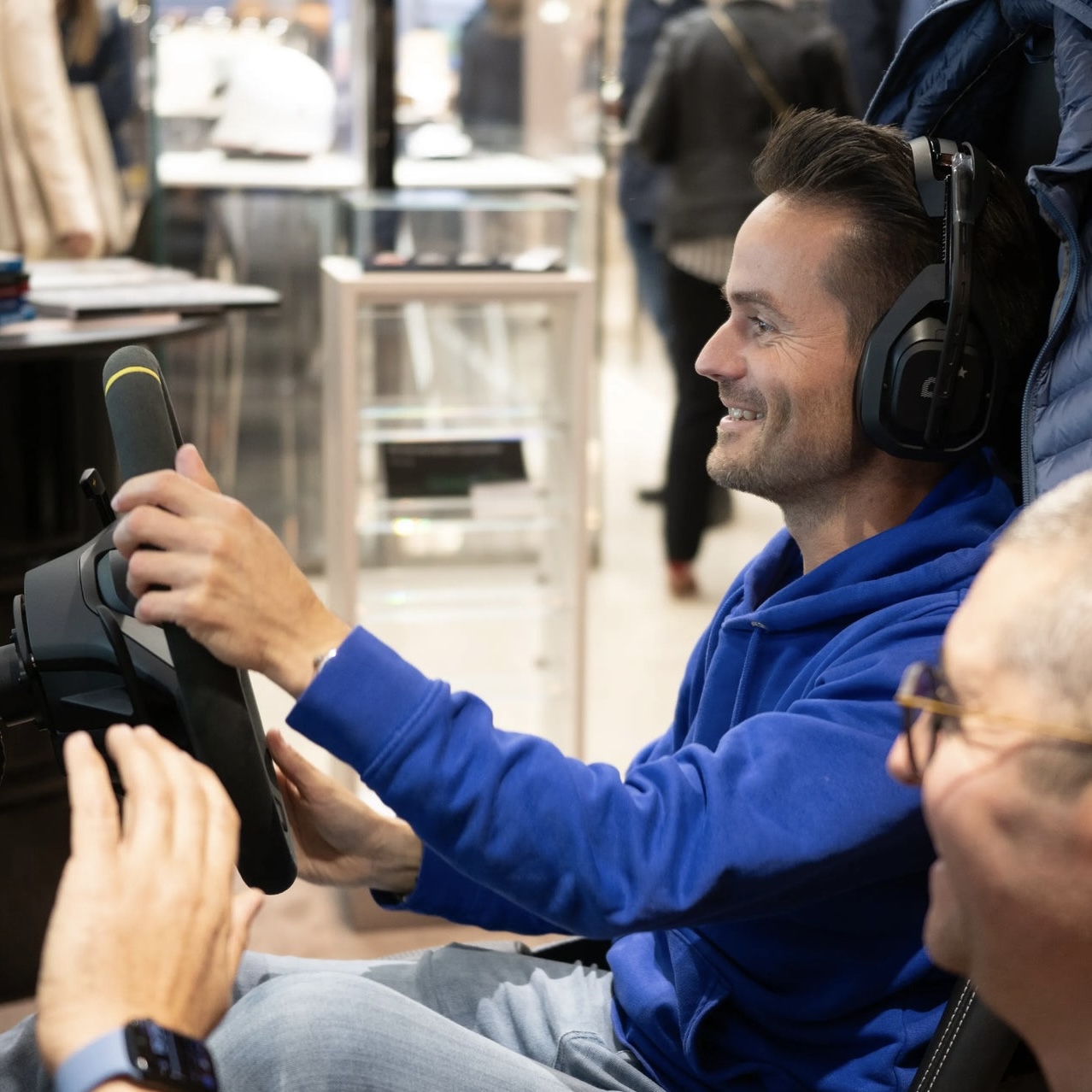 Simulators at a corporate event